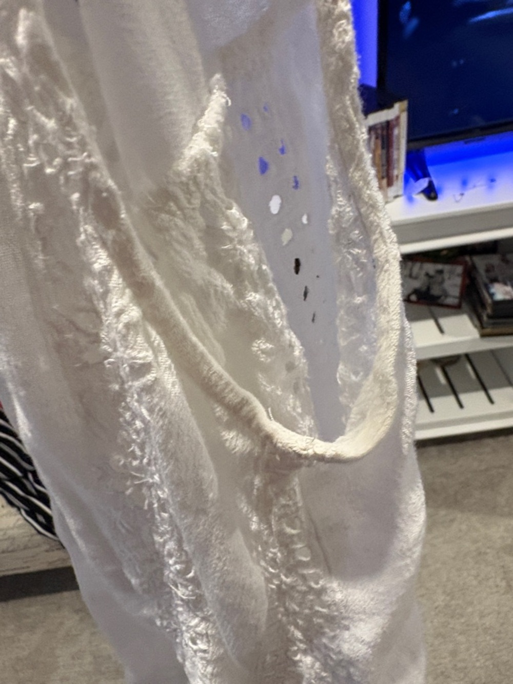 White Eyelet Sleeveless Youth Top - Elegant Summer Blouse - Picture 10 of 11